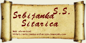 Srbijanka Sitarica vizit kartica